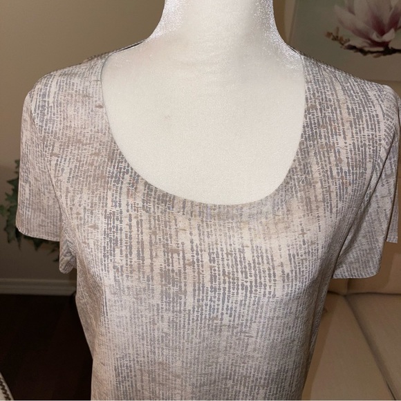 Eileen Fisher Silk Ballet Neck Short Sleeve T-Shirt Blouse  Size M - Picture 5 of 14
